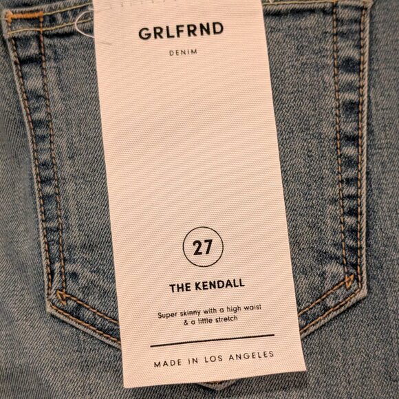 Grlfrnd Womens NWT Size 27 Kendall High Rise Distressed Medium Wash Denim Jeans - Picture 8 of 12